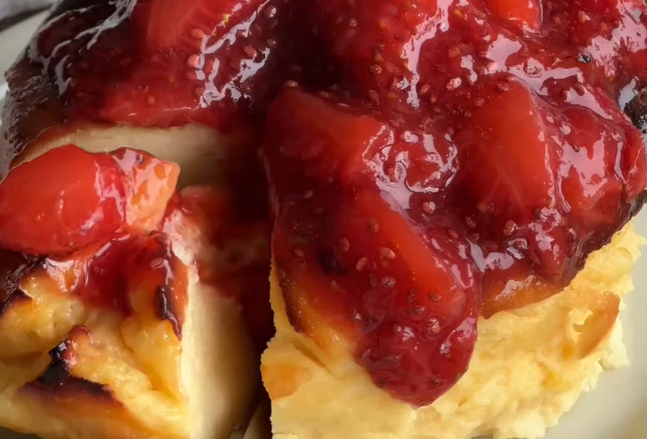 Tasty cottage cheesecake.