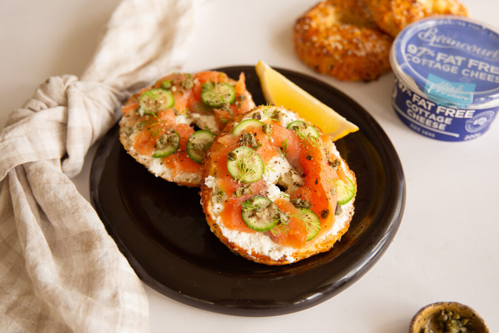 Cottage Cheese & Salmon Bagels recipe.