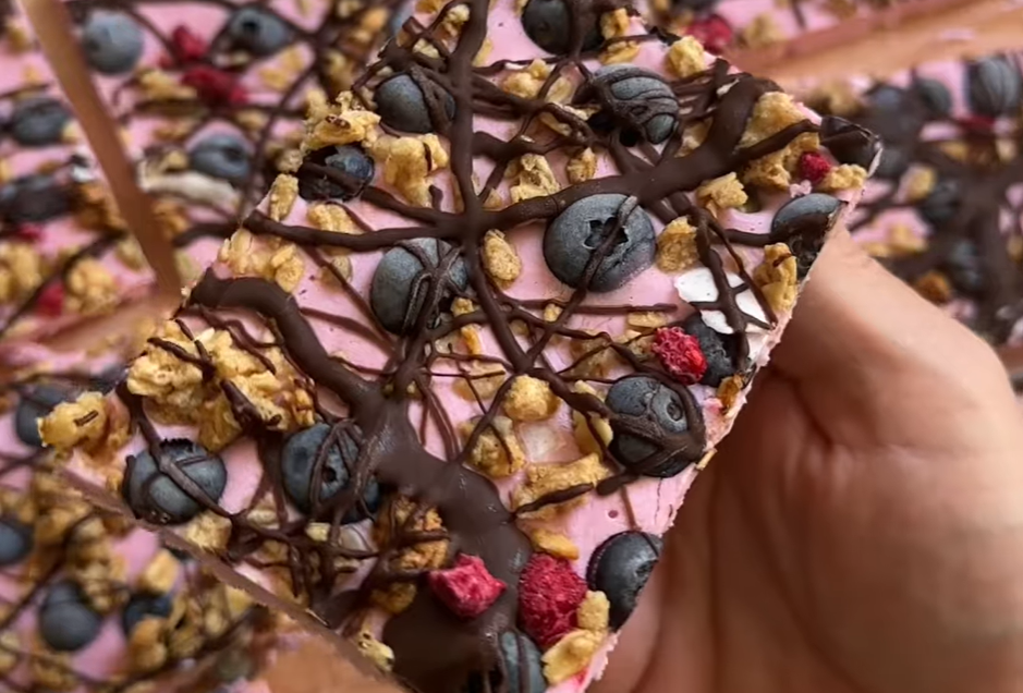 Incredibly delicious dessert, Cottage Cheese Bark recipe.