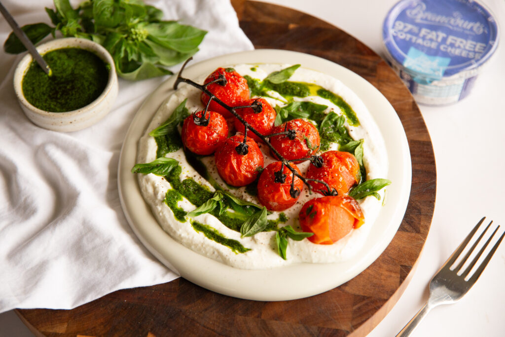 Light, creamy and full of flavour, Blistered Tomato & Whipped Cottage Cheese.