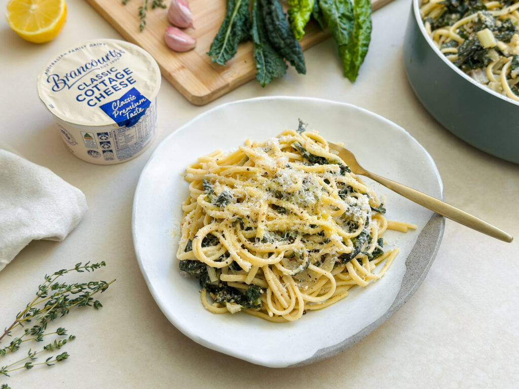 Delicious Autumn Greens Pasta by Chef Tom Walton.