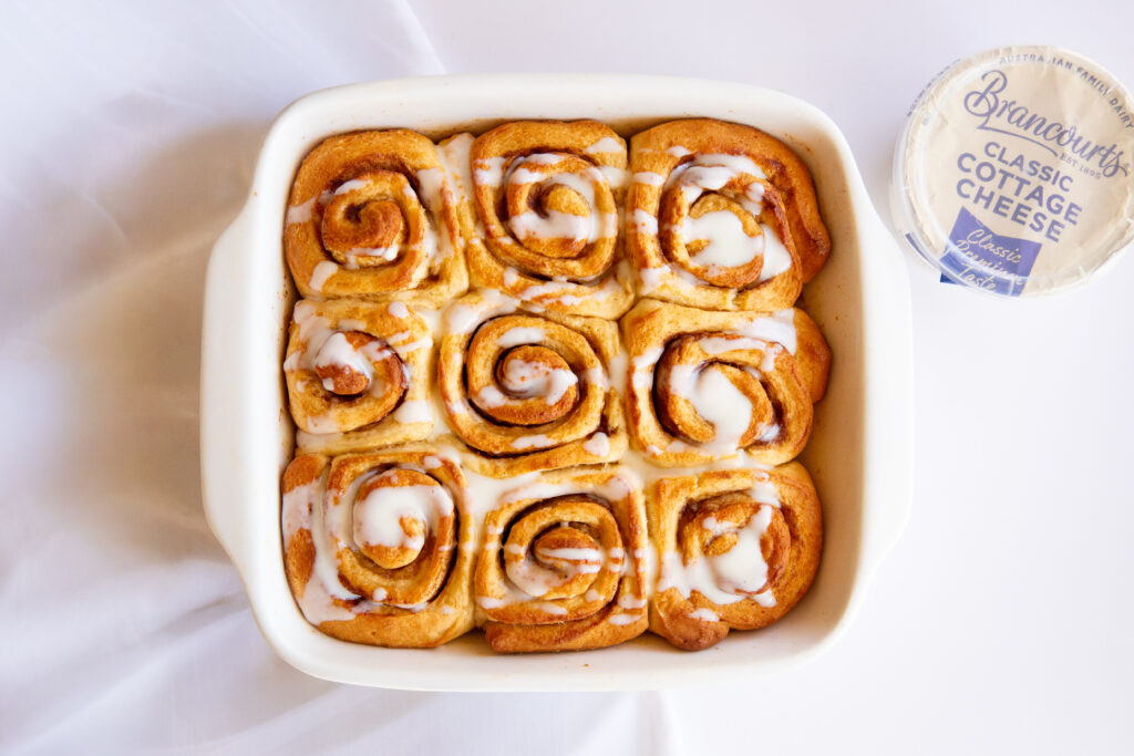 Cottage Cheese Cinnamon Scroll.
